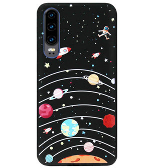 ADEL Siliconen Back Cover Softcase Hoesje voor Huawei P30 - Heelal Universum