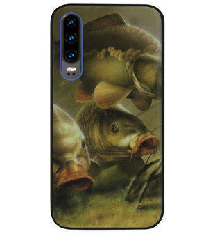 ADEL Siliconen Back Cover Softcase Hoesje voor Huawei P30 - Karper Vissen