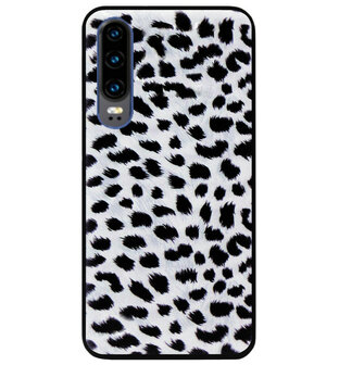 ADEL Siliconen Back Cover Softcase Hoesje voor Huawei P30 - Luipaard Wit