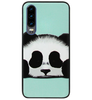 ADEL Siliconen Back Cover Softcase Hoesje voor Huawei P30 - Panda Groen