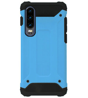 WLONS Rubber Kunststof Bumper Case Hoesje voor Huawei P30 - Blauw