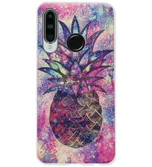ADEL Siliconen Back Cover Softcase Hoesje voor Huawei P30 Lite - Ananas Kleur