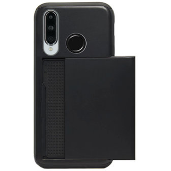 ADEL Kunststof Back Cover Hardcase Hoesje voor Huawei P30 Lite - Pasjeshouder Zwart