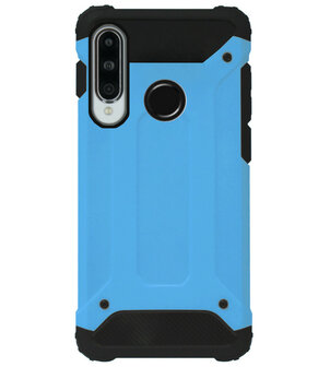 WLONS Rubber Kunststof Bumper Case Hoesje voor Huawei P30 Lite - Blauw
