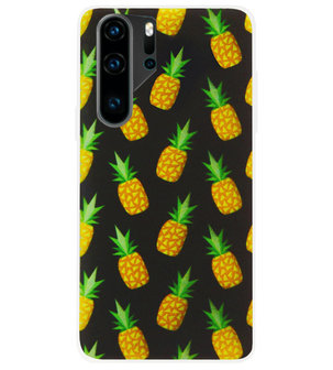 ADEL Siliconen Back Cover Softcase Hoesje voor Huawei P30 Pro - Ananas Groen