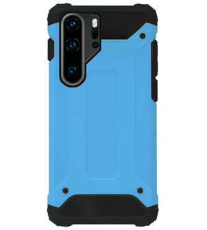 WLONS Rubber Kunststof Bumper Case Hoesje voor Huawei P30 Pro - Blauw
