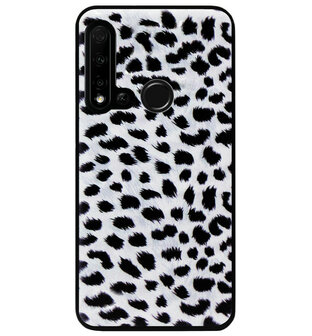 ADEL Siliconen Back Cover Softcase Hoesje voor Huawei P20 Lite (2019) - Luipaard Wit