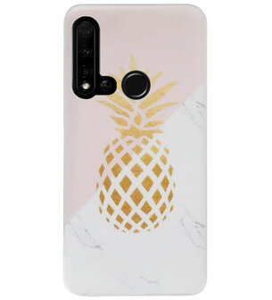 ADEL Siliconen Back Cover Softcase Hoesje voor Huawei P20 Lite (2019) - Ananas Goud