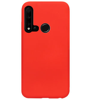 ADEL Siliconen Back Cover Softcase Hoesje voor Huawei P20 Lite (2019) - Rood