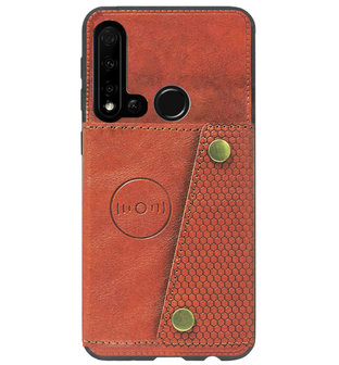 ADEL Kunstleren Back Cover Pasjes Hoesje voor Huawei P20 Lite (2019) - Bruin