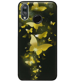 ADEL Siliconen Back Cover Softcase Hoesje voor Huawei P20 Lite (2018) - Vlinder Goud