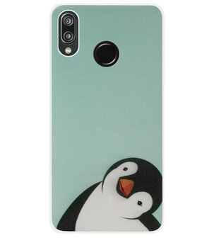 ADEL Siliconen Back Cover Softcase Hoesje voor Huawei P20 Lite (2018) - Pinguin