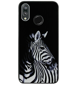 ADEL Siliconen Back Cover Softcase Hoesje voor Huawei P20 Lite (2018) - Zebra