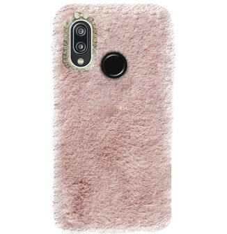 ADEL Siliconen Back Cover Softcase Hoesje voor Huawei P20 Lite (2018) - Roze Pluche
