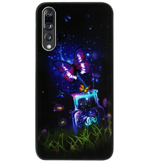ADEL Siliconen Back Cover Softcase Hoesje voor Huawei P20 Pro - Vlinder