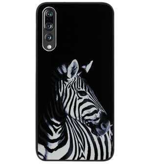ADEL Siliconen Back Cover Softcase Hoesje voor Huawei P20 Pro - Zebra