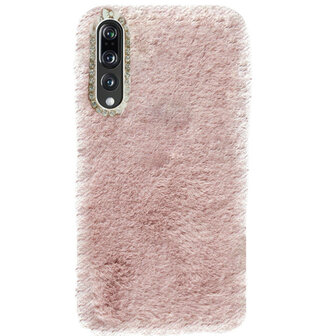 ADEL Siliconen Back Cover Softcase Hoesje voor Huawei P20 Pro - Roze Pluche