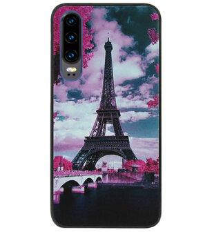 ADEL Siliconen Back Cover Softcase Hoesje voor Huawei P30 - Parijs Eiffeltoren