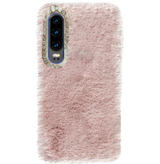 ADEL Siliconen Back Cover Softcase Hoesje voor Huawei P30 - Roze Pluche