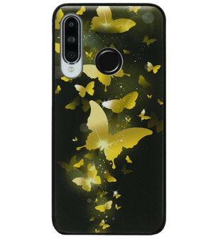 ADEL Siliconen Back Cover Softcase Hoesje voor Huawei P30 Lite - Vlinder Goud