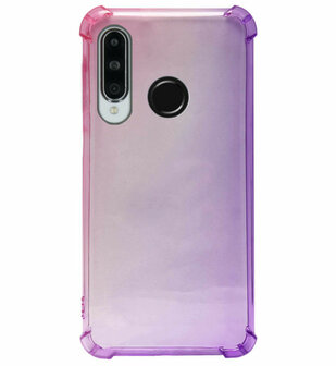 ADEL Siliconen Back Cover Softcase Hoesje voor Huawei P30 Lite - Kleurovergang Roze Paars