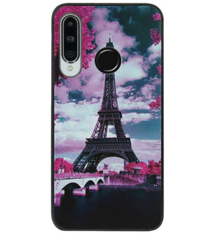ADEL Siliconen Back Cover Softcase Hoesje voor Huawei P30 Lite - Parijs Eiffeltoren