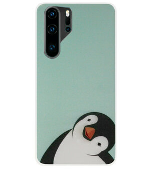 ADEL Siliconen Back Cover Softcase Hoesje voor Huawei P30 Pro - Pinguin