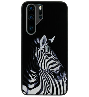 ADEL Siliconen Back Cover Softcase Hoesje voor Huawei P30 Pro - Zebra