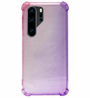 ADEL Siliconen Back Cover Softcase Hoesje voor Huawei P30 Pro - Kleurovergang Roze Paars