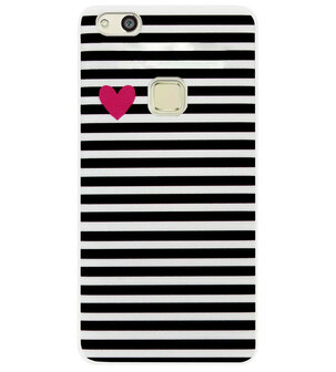 ADEL Siliconen Back Cover Softcase Hoesje voor Huawei P10 Lite - Hartjes Streepjes