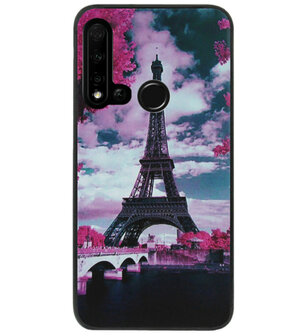 ADEL Siliconen Back Cover Softcase Hoesje voor Huawei P20 Lite (2019) - Parijs Eiffeltoren