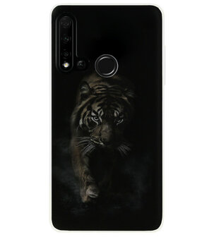 ADEL Siliconen Back Cover Softcase Hoesje voor Huawei P20 Lite (2019) - Tijger