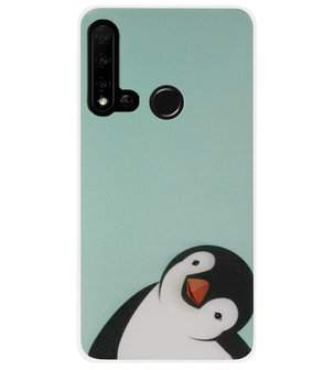 ADEL Siliconen Back Cover Softcase Hoesje voor Huawei P20 Lite (2019) - Pinguin
