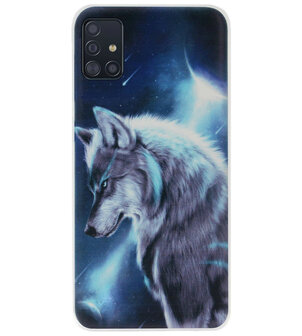 ADEL Siliconen Back Cover Softcase Hoesje voor Samsung Galaxy A71 - Wolf