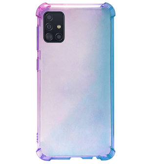 ADEL Siliconen Back Cover Softcase Hoesje voor Samsung Galaxy A71 - Kleurovergang Blauw Paars