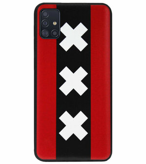 ADEL Siliconen Back Cover Softcase Hoesje voor Samsung Galaxy A71 - Amsterdam Andreaskruisen