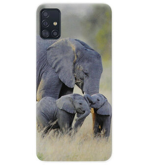 ADEL Siliconen Back Cover Softcase Hoesje voor Samsung Galaxy A71 - Olifant Familie