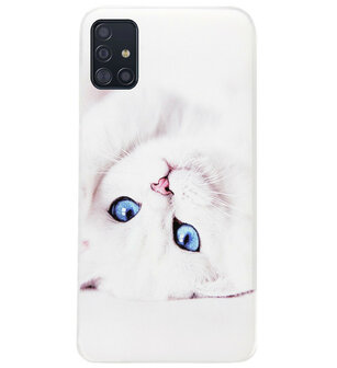 ADEL Siliconen Back Cover Softcase Hoesje voor Samsung Galaxy A71 - Katten