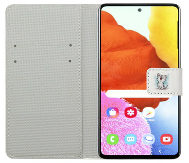 ADEL Kunstleren Book Case Pasjes Portemonnee Hoesje voor Samsung Galaxy A71 - Katten