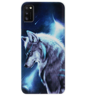 ADEL Siliconen Back Cover Softcase Hoesje voor Samsung Galaxy A41 - Wolf