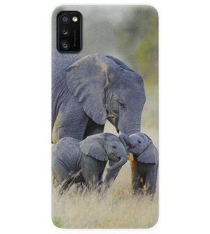 ADEL Siliconen Back Cover Softcase Hoesje voor Samsung Galaxy A41 - Olifant Familie