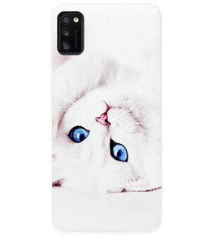 ADEL Siliconen Back Cover Softcase Hoesje voor Samsung Galaxy A41 - Katten