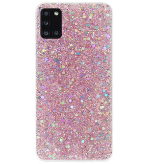 ADEL Premium Siliconen Back Cover Softcase Hoesje voor Samsung Galaxy A31 - Bling Bling Roze