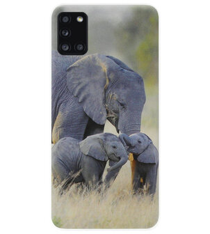 ADEL Siliconen Back Cover Softcase Hoesje voor Samsung Galaxy A31 - Olifant Familie