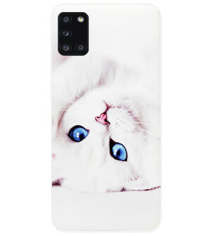 ADEL Siliconen Back Cover Softcase Hoesje voor Samsung Galaxy A31 - Katten