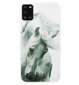 ADEL Siliconen Back Cover Softcase Hoesje voor Samsung Galaxy A31 - Paarden