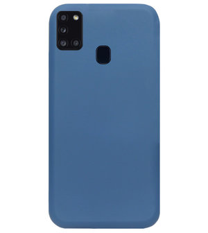 ADEL Premium Siliconen Back Cover Softcase Hoesje voor Samsung Galaxy A21s - Blauw