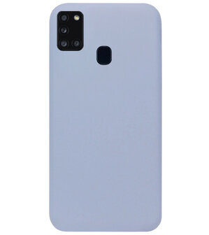 ADEL Premium Siliconen Back Cover Softcase Hoesje voor Samsung Galaxy A21s - Lavendel Grijs
