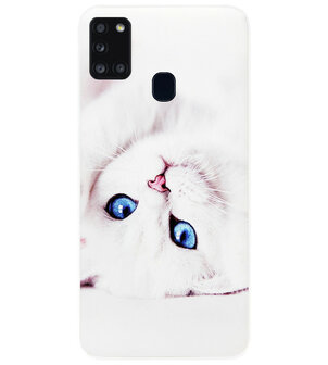 ADEL Siliconen Back Cover Softcase Hoesje voor Samsung Galaxy A21s - Katten