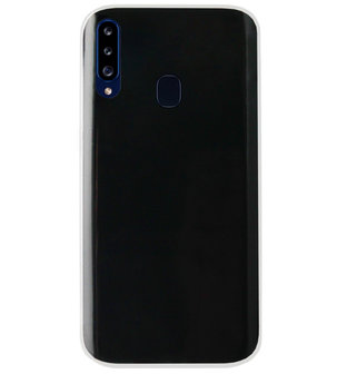 ADEL Siliconen Back Cover Softcase Hoesje voor Samsung Galaxy A20s - Doorzichtig Transparant